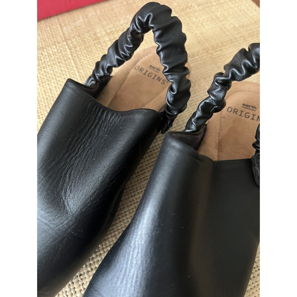 Earth ORIGIN Size 8W REN Black Leather Slingback Sandals - Picture 7 of 11